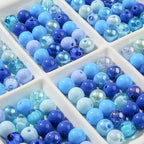 12mm Blue Acrylic Beads 300pcs Focal Spacer Bead Chunk Bubblegum Beads for DIY Crafting Necklace Bracelet Jewelry Making Keychain (Blue) - color: blue