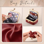 Zivyes Mini Jewelry Box Travel Small Coin Purse Organizer Case Genuine Leather Tiny Size (Red) - color: Red-Tiny