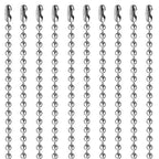 SUMERSHA 50 Pack Ball Chain Necklaces 30 inch Stainless Steel #3 2.4mm Bead Pull Chain - size: 30 inch Stainless Steel