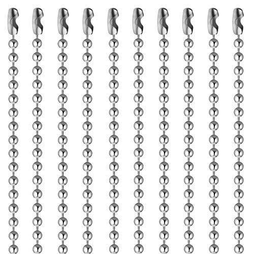 SUMERSHA 50 Pack Ball Chain Necklaces 30 inch Stainless Steel #3 2.4mm Bead Pull Chain - size: 30 inch Stainless Steel