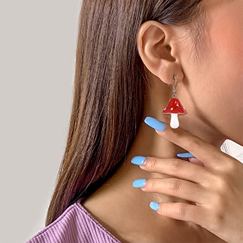 Craftdady Fruit Dangle Charms Pendants Cute Resin Food Pendants Apple Orange Pineapple Strawberry Pendants Lovely Vegetable Mushroom Charms for DIY Craft Earring Bracelet Necklace Jewelry Making - color: Red, Mushroom