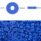 Blue Clay Beads(6mm,4300 pcs) Clay Beads for Bracelet Making Kit, Flat Round Polymer Spacer Heishi Beads for Jewelry Necklace