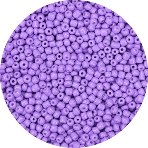 2000pcs Light Purple Glass Seed Beads, Colorful Tiny 4mm Beads for Jewelry Making, Beading Supplies. - color: Light Purple