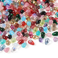 Craftdady 350Pcs Teardrop Czech Glass Beads Mixed Colors Lustered Drop Spacer Loose Beads 6.5x4.5mm Top Drilled for Jewelry Craft Making - color: Mixed Colors, 6.5x4.5mm