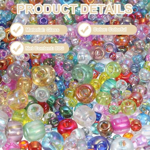 MECCANIXITY 15/0 11/0 8/0 6/0 Glass Seed Beads 1.5mm/2mm/3mm/4mm Loose Seed Beads for Jewelry Earring Bracelet Craft Making, 5888PCS, Colorful - color: Colorful