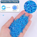 Size 4 mm 6/0 Glass Seed Beads, 2100 Pcs Small Mini Spacer Loose Pony Beads for Jewelry Making and DIY Crafts (Aqua Iris) - color: Aqua Iris, size: Large