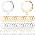 SUNNYCLUE 1 Box 180Pcs Real 18K Gold Plated Stainless Steel Earring Findings 80Pcs Round Leverback Earring Hooks Huggie Earring Wires 100Pcs Open Jump Rings Hypoallergenic for Jewelry Making Kits - color: 80pcs Leverbacks & 100pcs Open Jump Rings