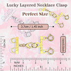 Dailyacc Lucky Necklace Layering Clasp 18K Gold and Silver Multi Strand Clasps for Stackable Necklaces - color: 1Pcs Gold 2 Clasp
