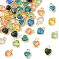 Ipotkitt 50 Pcs Faceted Heart Glass Charms Random Color Crystal Heart Shaped Romantic Valentine Love Charms for DIY Craft Jewelry Making - color: 50pcs-Heart Charms-9x6.5x3mm