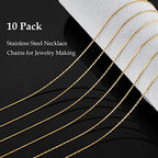 UMAOKANG Gold Plated Stainless Steel Chains for Jewelry Making, Thin Cable Snake Jewelry Chain Bulk Men and Women Necklace Choker Chains (10 Pack, 18 Inch) - color: Gold, size: 18 Inch