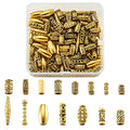 Beadthoven 150pcs/Box Tibetan Style Alloy Column Beads Mixed Antique Golden Metal Oval Cuboid Shuttle Tube Spacers Beads for Bracelet Necklace Jewelry Making Supplies - color: Antique Golden-Column