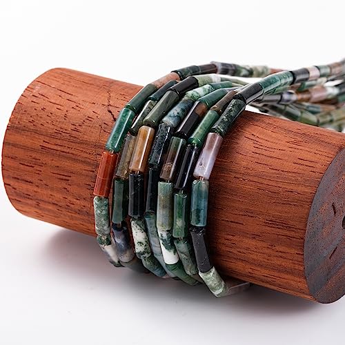 Natural Indian Agate Cylinder Tube Beads 4x13mm 38cm/str Loose Semi Gemstone Stone Beads for Making Bracelets Necklace Earrings - color: Indian Agate, size: 4x13mm Cylinder