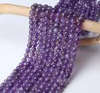 Natural Amethyst Beads 100Pcs 8mm Purple Crystal Beads Loose DIY Round Stone Bead for Bracelet Necklace Earrings Making - color: A-Purple Amethyst, size: 100pcs