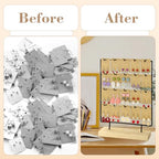 Earring Display Stand for Selling 4 Tier 20 Hooks Wood Earring Display Rack Holder for earings necklaces rings bracelets keychains (Black) - color: Black