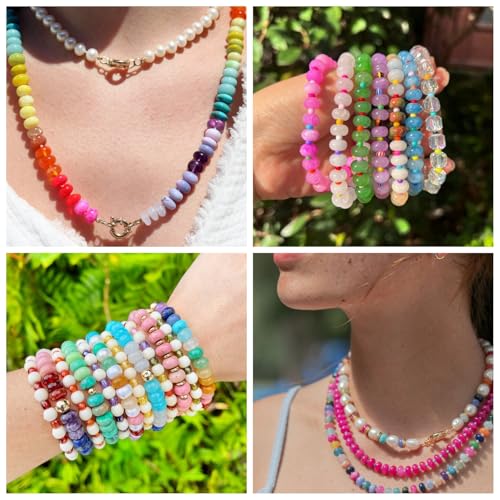 Rondelle Beads for Jewelry Making 5x8mm Natural Stone Beads 1 Strand 15.5inch Lentil Spacer Beads Rondelle Gemstone Bead Semi-Precious Stone Bead for Bracelet Necklace CraftsLava Stone - color: Lava stone Beads