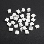 Natural White Turquoise Stone Beads, Each Approximately 5x5x2mm Square 2-Hole Spacer Bead, are Used to Make Bracelets, Earrings, Necklaces, with Each String Measuring 15-16 Inches - color: White Turquoise