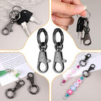2 Pcs Double Opening Keychain Clip, Heavy Duty Zinc Alloy Swivel Lobster Clasp with Key Ring Spring Snap Hook Purse Clip for Jewelry Lanyard, DIY Crafts Purse Making Camping Travel Accessories (Black) - color: Black