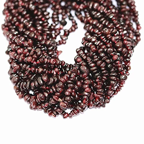 5-8mm Natural Red Garnet Gemstone Chips Loose Beads Semi Precious for Jewelry Making DIY Handmade Craft Supplies 1 Strand per Bag Approxi 34" - color: Red Garnet Chips