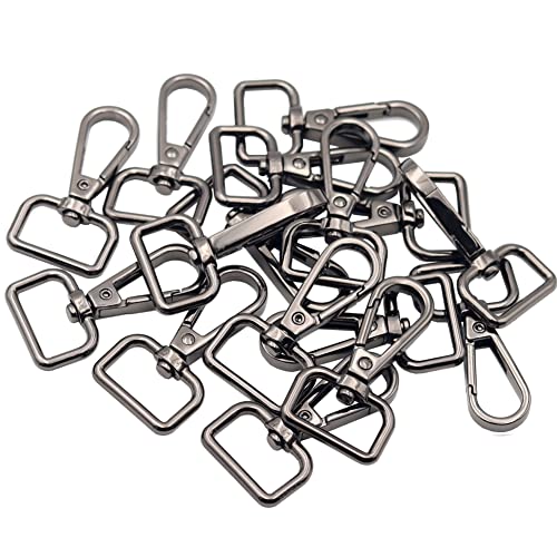 JWBIZ 16 Pcs D Ring Swivel Lobster Claw Clasp, Push Gate Snap Hooks Trigger Clips (Gun Black, 3/4 inch) - color: Gun Black, size: 3/4 inch