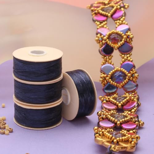 The Beadsmith Nymo Thread – 10-Pack Blue Color – Size D, .30mm Diameter, 64 Yard/58.5 Meter Spool – Made of Nylon – Bead Embroidery & Weaving, Off Loom & Loom Work and DIY Craft Projects - size: Size D, 64 Yards, style: Blue