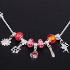 RUBYCA 96Pcs Mix Tibetan White Silver Color Connectors Bails Beads fit European Charm Bracelet Pendant - color: White Shiny Silver