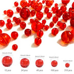 Red Round Crystal Glass Beads for Jewelry Making (4/6/8/10/12mm), Smooth Round Natural Gemstone Glass Spacer Loose Beads for Crafts Bracelets Necklaces Charms - color: Round Smooth Glass Beads:Red
