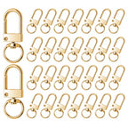 JJUNW 30 Pcs Metal Lobster Claw Clasp, Swivel Snap Key Chain Clip Hooks, Keychain Hooks for Keychain Making DIY Crafts Lanyard Making Pet Collar(Gold) - color: Gold