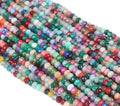 Perlin Agate & Jasper Gemstone Strand Beads 4 mm Rondelle 110 Pieces Jewellery Beads Semi-Precious Stone for Jewellery Necklace Bracelet Earrings (Multicolor) - color: mixed