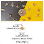 Crystal Zirconia Gold Plated Brass Charms for Jewelry Making Bracelet Necklace Earring Pendant Craft Supplies DIY Accessories - color: StarB-White-8Pcs