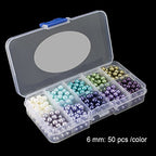 BEADNOVA Satin Pearls Beads for Crafts Tiny Loose Imitation Glass Pearls for Jewelry Making (6mm, 500pcs, Multi Color) - color: 6mm 500pcs Mix Lot M02