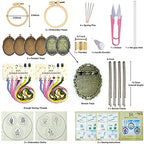 ZOCONE 6 Packs Embroidery Necklace Kits, Embroidery Pendant Kit Mini Cross Stitch Kit with Hoop, Necklace, Pendant, Brooch, Stamped Pattern Cloth, Instructions, etc. Embroidery Kits for Adults - color: 6 Packs-E