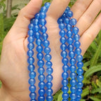 90pcs Adabele AAA Natural Blue Agate Healing Gemstone 4mm (0.16 inch) Small Round Loose Beads Gem Stone Spacer for Craft Jewelry Making GC4-4 - color: Blue Agate, size: 4mm (90pcs/1 Strand)