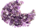 500 pcs Natural Chip Stone Beads, Amethyst 5-8 mm Irregular Gemstones Healing Crystal Loose Rocks Bead Hole Drilled for Jewelry Making Bracelet - color: Amethyst