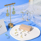 SUNNYCLUE 1 Box 40Pcs 24K Gold Plated Earring Findings Earring Stud with Hole Stainless Steel Ear Posts Retangle Ear Post and Backs for Jewelry Making Accessories DIY Crafts - color: 20pairs 24k Gold Plated & Stainless Steel Earring Findings