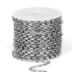 33 Feet Stainless Steel Rolo Box Chain Bulk, 2mm 304 Stainless Steel Square Cable Link Chains Roll Spool for Jewelry Making DIY Craft - color: 2MM Stainless Steel Rolo Box Chain