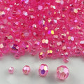 1800pcs Acrylic Faceted Round Beads 4mm 6mm 8mm 10mm AB Colors Glossy Acrylic Round Spacer Beads with Hole for DIY Bracelet Necklace Jewelry Making Supplies Handmade Craft(Dark Pink AB) - color: Dark Pink AB