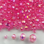 1800pcs Acrylic Faceted Round Beads 4mm 6mm 8mm 10mm AB Colors Glossy Acrylic Round Spacer Beads with Hole for DIY Bracelet Necklace Jewelry Making Supplies Handmade Craft(Dark Pink AB) - color: Dark Pink AB