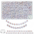 Looconi 1400pcs Rose Gold Letter Beads 4x7mm White Round Acrylic Alphabet A-Z Heart Pattern Beads and Crystal Line for Jewelry Making Bracelets Necklaces Key Chains - color: Rose Gold, size: 7x4mm