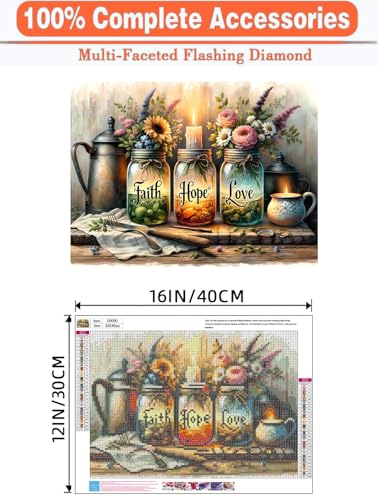 Axquilon Diamond Art Kits for Adults, Inspirational Diamond Painting Kits for Beginners, 5D Vase Round Full Drill Gem Art for Adults, Paint by Diamonds Pictures DIY Crafts Kits 16x12inch - color: Inspirational Vase