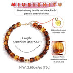 Chunky Necklaces for Women, Trendy Colorful Square Acrylic Resin Beads Statement Choker Necklace, Lightweight Boho Summer Beach Vacation Jewelry - color: amber color