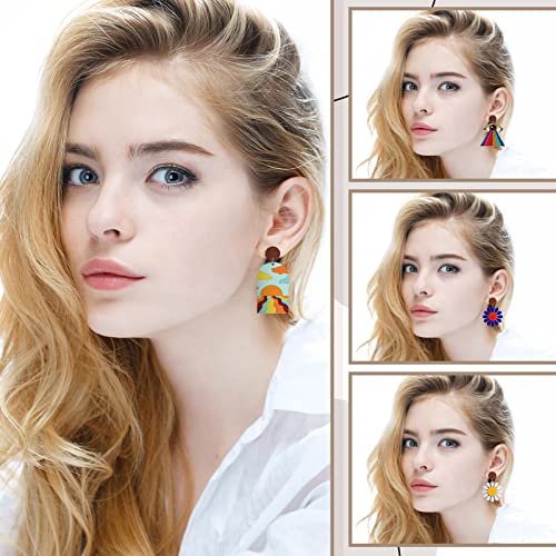 Bonuci 100 Pairs Wood Earring Findings Flat Earring Posts DIY Earring with Rubber Bullet Earring Backs Making Supplies Round Wooden Earring Pin Studs for Jewelry Earrings Making Women