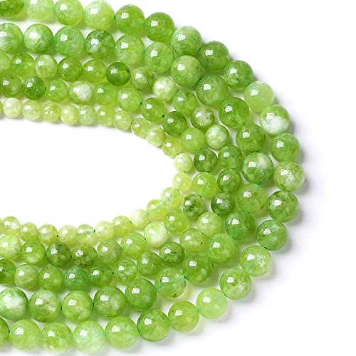 36pcs 10mm Natural Peridot Green Lace Jades Beads Round Loose Spacer Beads for Jewelry Making DIY Bracelets Crystal Energy Healing Power Stone 15 Inch(10mm, Green Peridot Jade) - color: Green Peridot Jade, size: 10mm