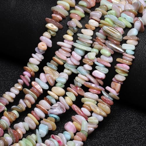 Chip Shell, 260pcs 5-8mm Irregular Shell Beads with Holes, Pastel Shell & Opal Like Chip Beads for Jewelry Making - color: Pastel
