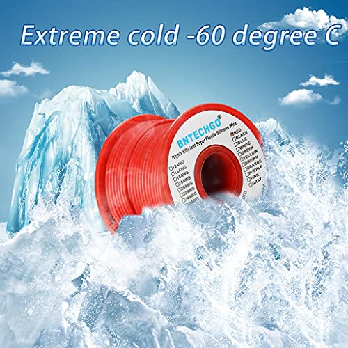 BNTECHGO 30 Gauge Silicone Wire Spool 50 ft Red Flexible 30 AWG Stranded Tinned Copper Wire - size: 30 gauge silicone wire 50ft, style: Red