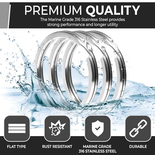 CREST Surgical and Marine Grade Stainless Steel Split Ring for Keychains SS316L Key Rings for Car Keys - color: 100-pack