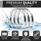 CREST Surgical and Marine Grade Stainless Steel Split Ring for Keychains SS316L Key Rings for Car Keys - color: 5-pack 316ss