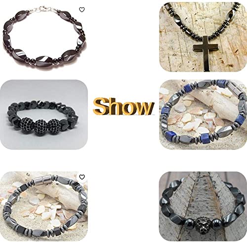 HAAMIIQII 65pcs 6mm Natural Black Hematite Loose Gemstone Beads Drum Shape Spacer Stone Beads for Jewelry Making DIY Bracelets Necklaces Crafting - color: Drum Shape, size: 6mm