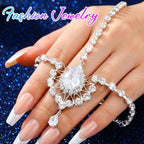 Brishow Crystal Head Chain Jewelry Gold Rhinestone Hair Chain Boho Bridal Headpiece for Women - color: Silver