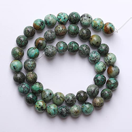 6mm 60pcs Natural African Turquoise Stone Beads for Jewelry Making Round Loose Gemstone Beads DIY Bracelet Necklace Earrings - color: African Turquoises, size: 6mm