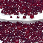 580pcs 4/6/8/10mm Glass Beads Deep Red Faceted Crystal Briolette Loose Beads for Bracelets Necklaces DIY Crafts - color: Dark Red